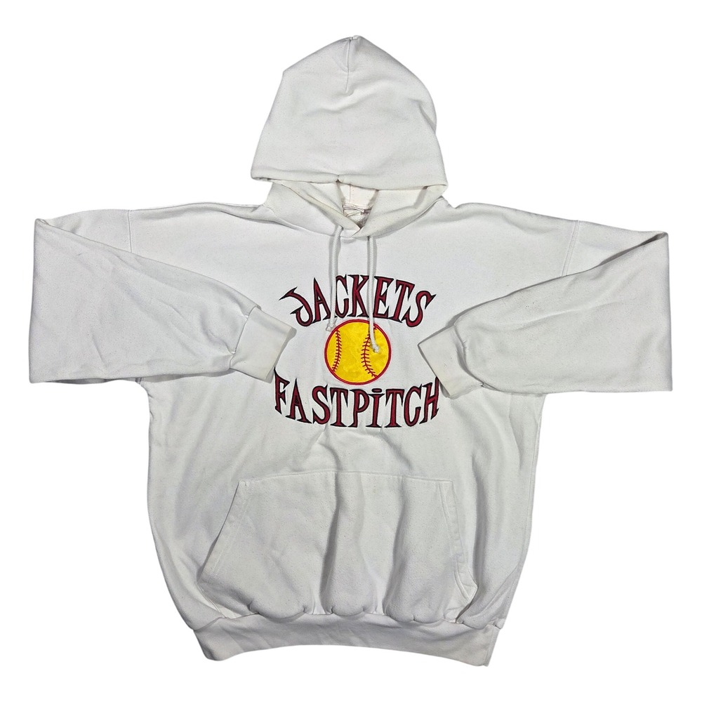 A4 Jackets Fastpitch Softball Hoodie White Pullover Peterson Women Large